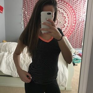 AMERICAN DREAM Black and White Short Sleeve Size S